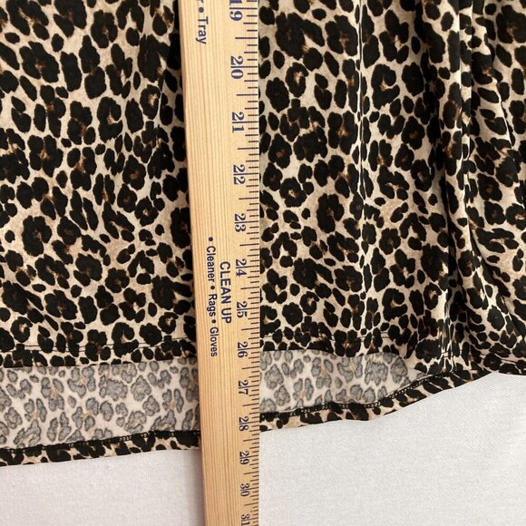 Zac & Rachel Brown Leopard Print Stretch Knit Long Sleeve Comfy Top 1X - Picture 5 of 10